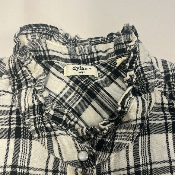 Dylan Buffalo Plaid Western Snap Front Flannel Shirt Long Sleeve Women's L - Picture 3 of 10